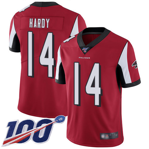 Atlanta Falcons Limited Red Men Justin Hardy Home Jersey NFL Football #14 100th Season Vapor Untouchable